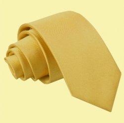 Gold Boys Plain Satin Straight Tie Wedding Necktie