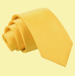 Marigold Yellow Boys Plain Satin Straight Tie Wedding Necktie