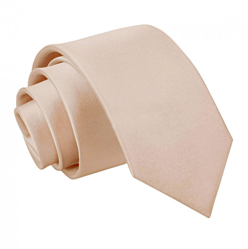 Image 1 of Mocha Brown Boys Plain Satin Straight Tie Wedding Necktie