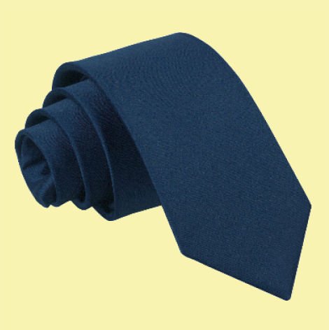 Image 0 of Navy Blue Boys Plain Satin Straight Tie Wedding Necktie