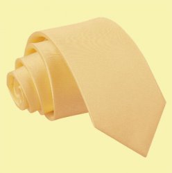 Pale Yellow Boys Plain Satin Straight Tie Wedding Necktie