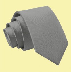 Platinum Grey Boys Plain Satin Straight Tie Wedding Necktie