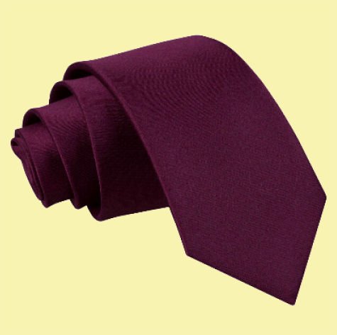 Image 0 of Plum Purple Boys Plain Satin Straight Tie Wedding Necktie