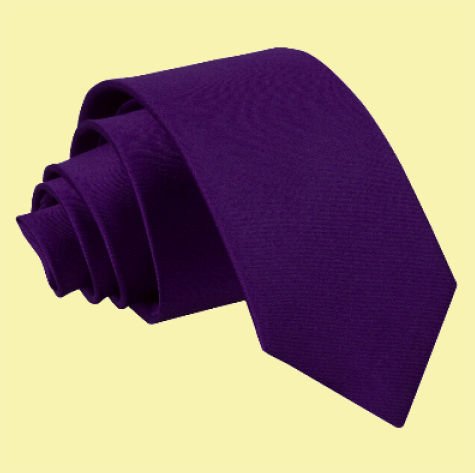 Image 0 of Purple Boys Plain Satin Straight Tie Wedding Necktie