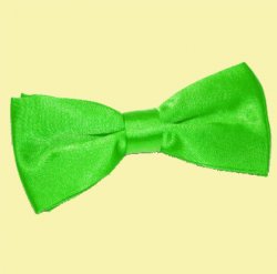 Apple Green Mens Plain Satin Bow Tie Wedding Necktie