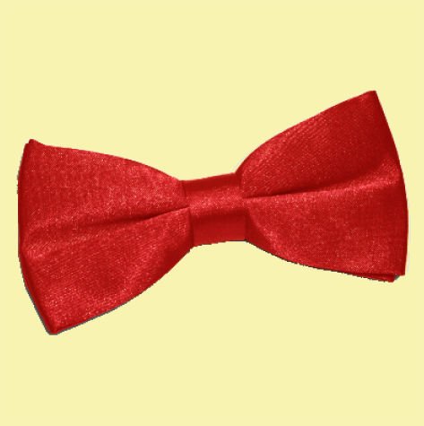 Image 0 of Apple Red Mens Plain Satin Bow Tie Wedding Necktie