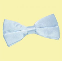 Baby Blue Mens Plain Satin Bow Tie Wedding Necktie
