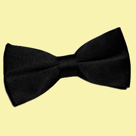 Image 0 of Black Mens Plain Satin Bow Tie Wedding Necktie