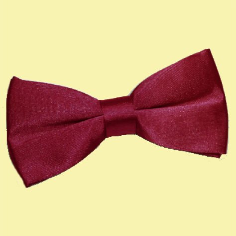 Image 0 of Burgundy Mens Plain Satin Bow Tie Wedding Necktie