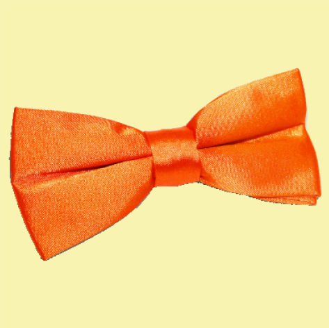 Image 0 of Burnt Orange Mens Plain Satin Bow Tie Wedding Necktie