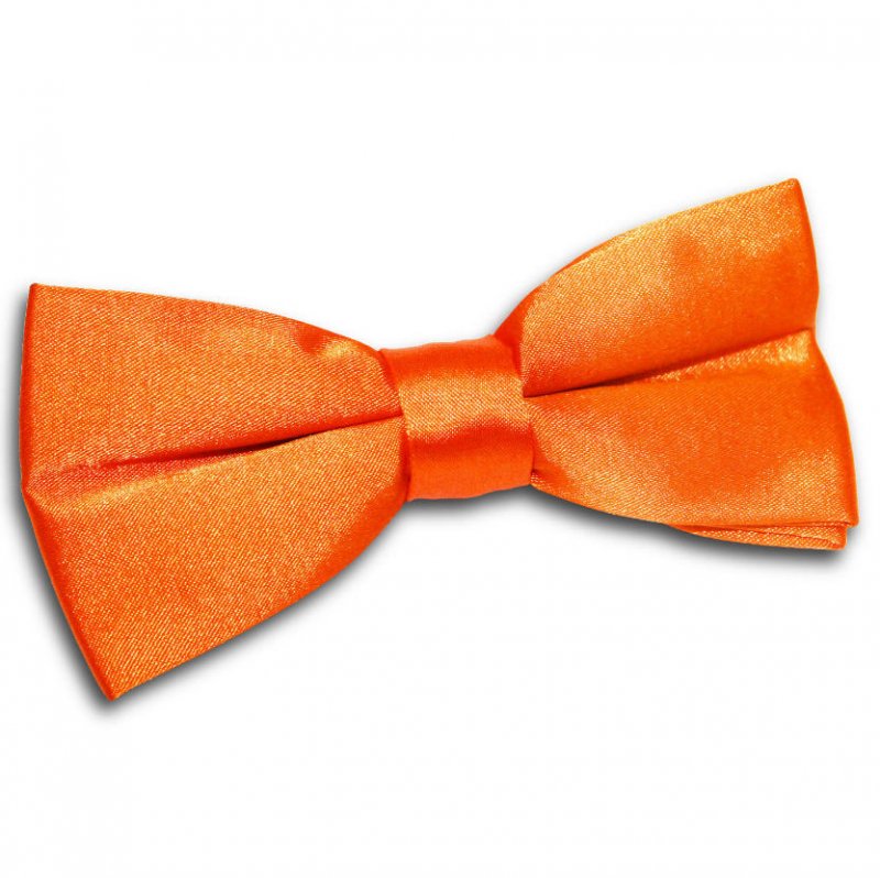 Image 1 of Burnt Orange Mens Plain Satin Bow Tie Wedding Necktie