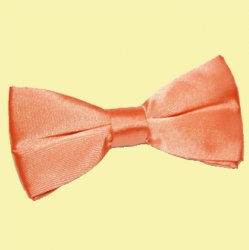 Coral Mens Plain Satin Bow Tie Wedding Necktie