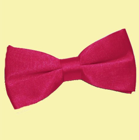 Image 0 of Crimson Red Mens Plain Satin Bow Tie Wedding Necktie