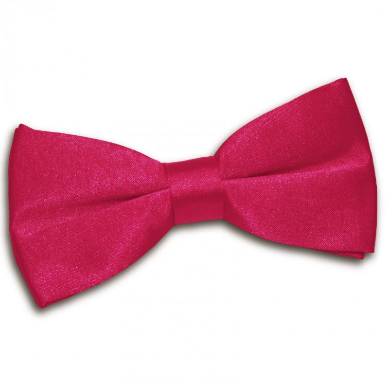 Image 1 of Crimson Red Mens Plain Satin Bow Tie Wedding Necktie