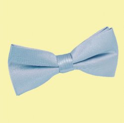 Dusty Blue Mens Plain Satin Bow Tie Wedding Necktie