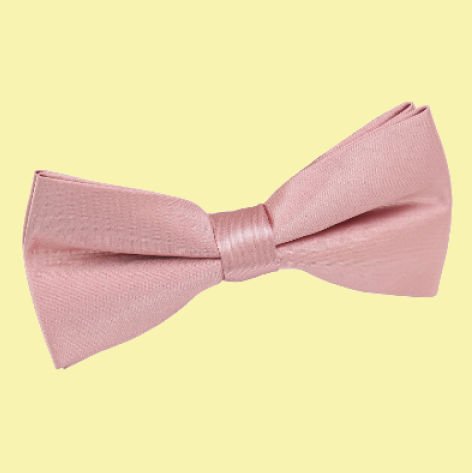 Image 0 of Dusty Pink Mens Plain Satin Bow Tie Wedding Necktie
