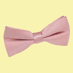 Dusty Pink Mens Plain Satin Bow Tie Wedding Necktie