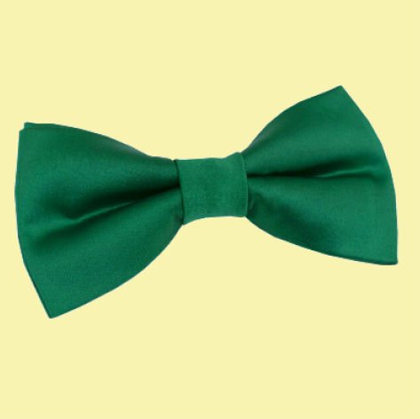 Image 0 of Emerald Green Mens Plain Satin Bow Tie Wedding Necktie