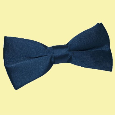 Image 0 of Navy Blue Mens Plain Satin Bow Tie Wedding Necktie