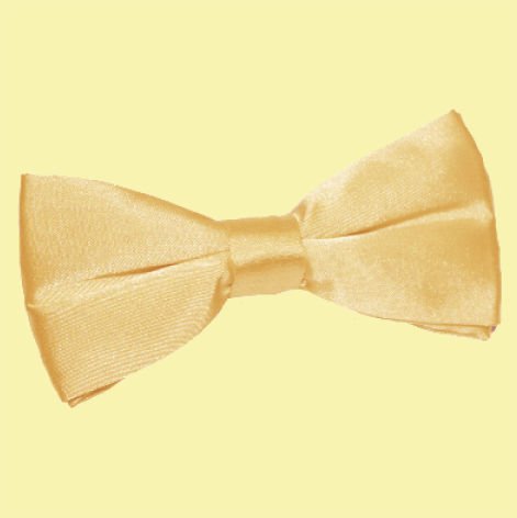 Image 0 of Pale Yellow Mens Plain Satin Bow Tie Wedding Necktie