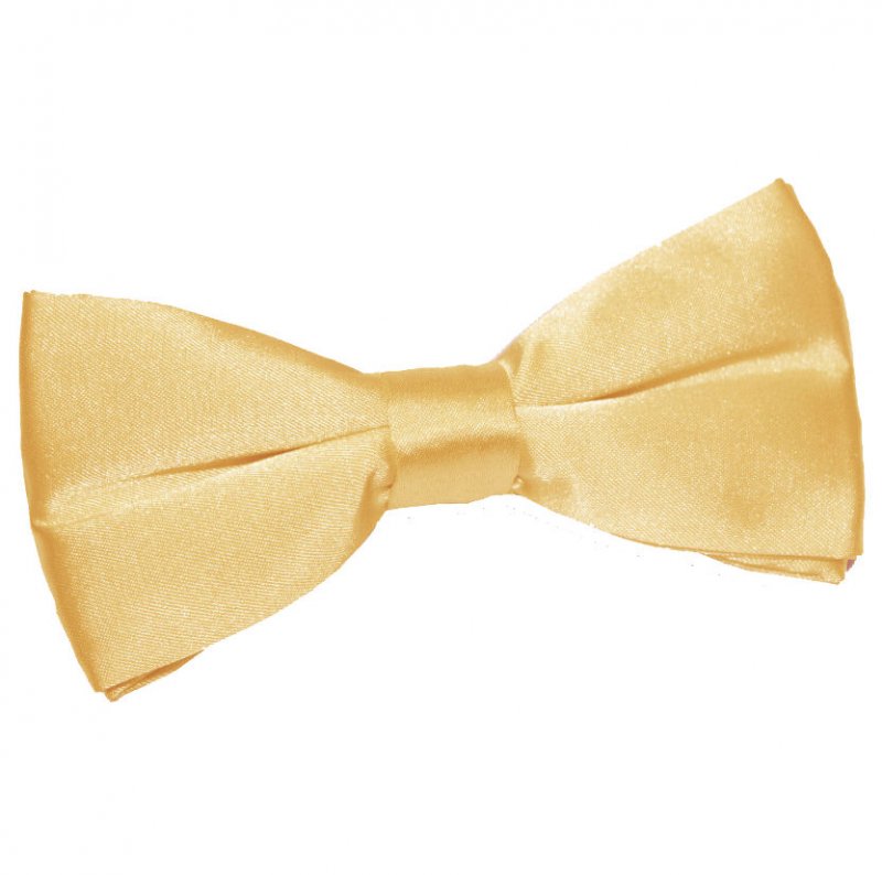Image 1 of Pale Yellow Mens Plain Satin Bow Tie Wedding Necktie