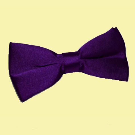 Image 0 of Purple Mens Plain Satin Bow Tie Wedding Necktie