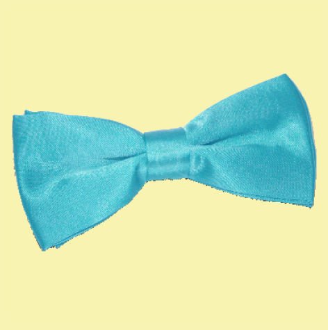 Image 0 of Robins Egg Blue Mens Plain Satin Bow Tie Wedding Necktie