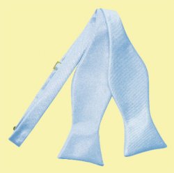 Baby Blue Mens Plain Satin Self-Tie Bow Tie Wedding Necktie 