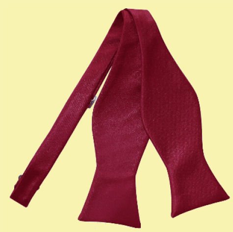 Image 0 of Burgundy Mens Plain Satin Self-Tie Bow Tie Wedding Necktie 