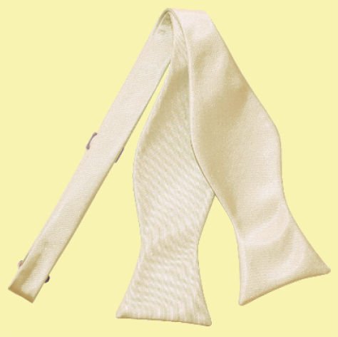 Image 0 of Champagne Mens Plain Satin Self-Tie Bow Tie Wedding Necktie 