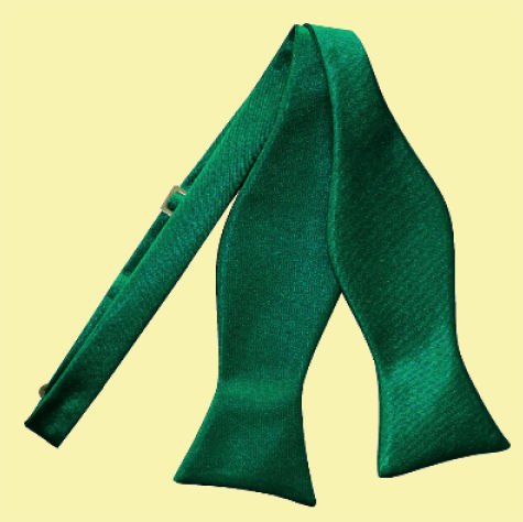 Image 0 of Emerald Green Mens Plain Satin Self-Tie Bow Tie Wedding Necktie 