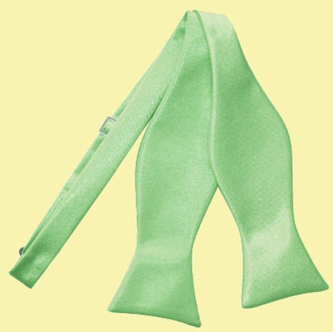 Image 0 of Lime Green Mens Plain Satin Self-Tie Bow Tie Wedding Necktie 