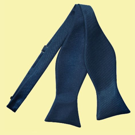Image 0 of Navy Blue Mens Plain Satin Self-Tie Bow Tie Wedding Necktie 