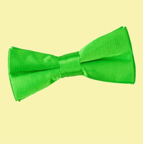 Image 0 of Apple Green Boys Plain Satin Bow Tie Wedding Neck Bow Tie