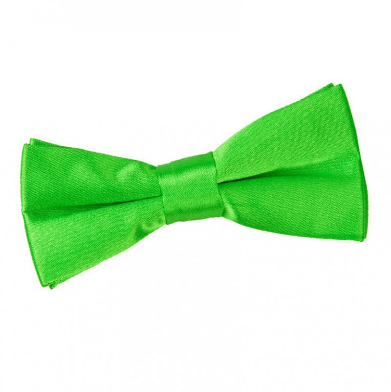 Image 1 of Apple Green Boys Plain Satin Bow Tie Wedding Neck Bow Tie
