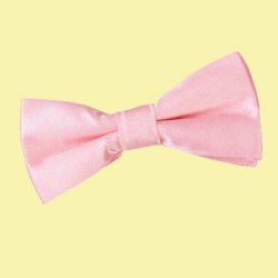 Baby Pink Boys Plain Satin Bow Tie Wedding Neck Bow Tie