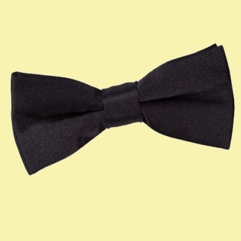 Image 0 of Black Boys Plain Satin Bow Tie Wedding Neck Bow Tie