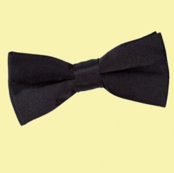 Black Boys Plain Satin Bow Tie Wedding Neck Bow Tie