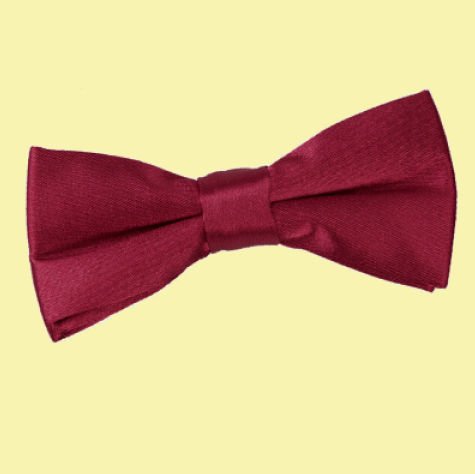 Image 0 of Burgundy Boys Plain Satin Bow Tie Wedding Neck Bow Tie