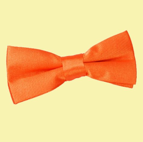 Image 0 of Burnt Orange Boys Plain Satin Bow Tie Wedding Neck Bow Tie