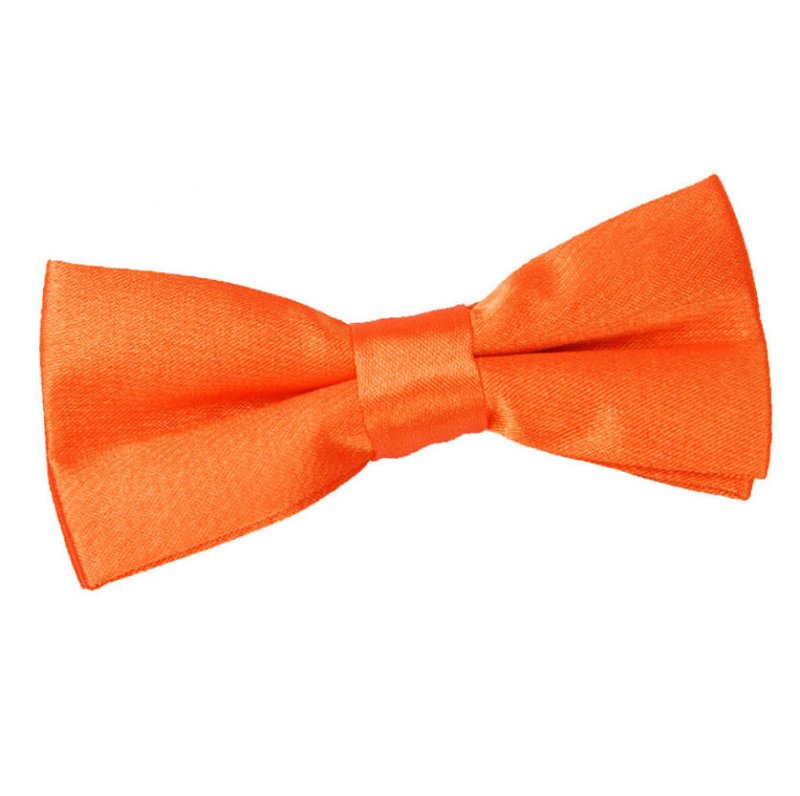 Image 1 of Burnt Orange Boys Plain Satin Bow Tie Wedding Neck Bow Tie