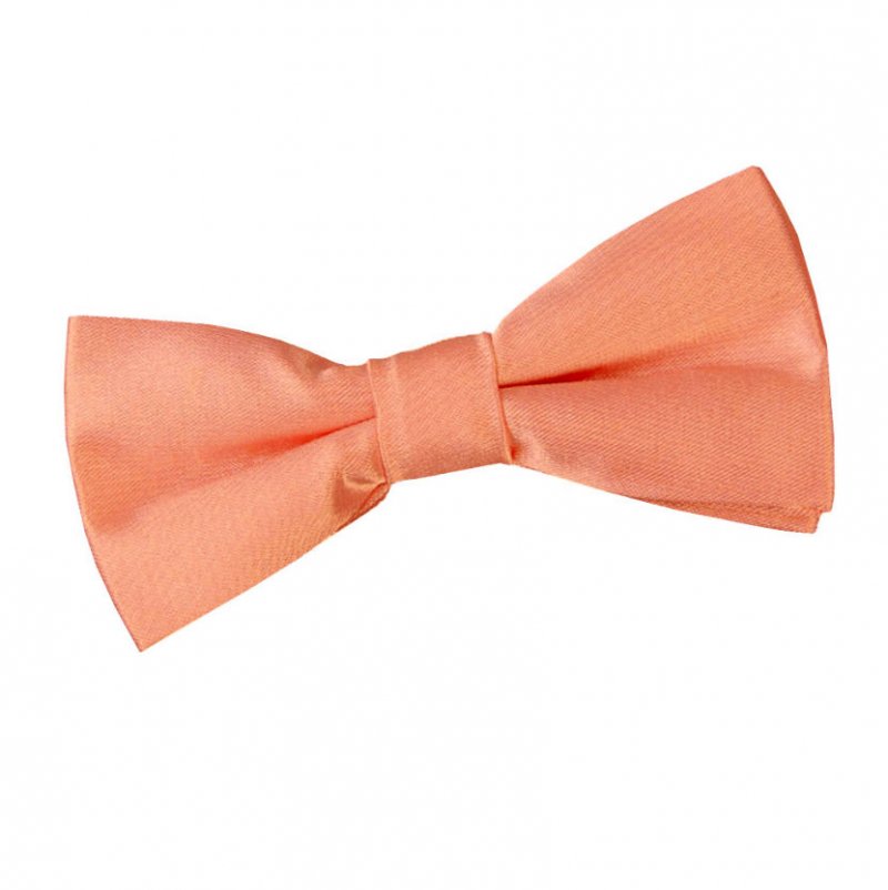 Image 1 of Coral Boys Plain Satin Bow Tie Wedding Neck Bow Tie