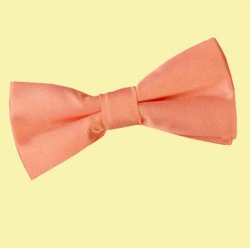 Coral Boys Plain Satin Bow Tie Wedding Neck Bow Tie