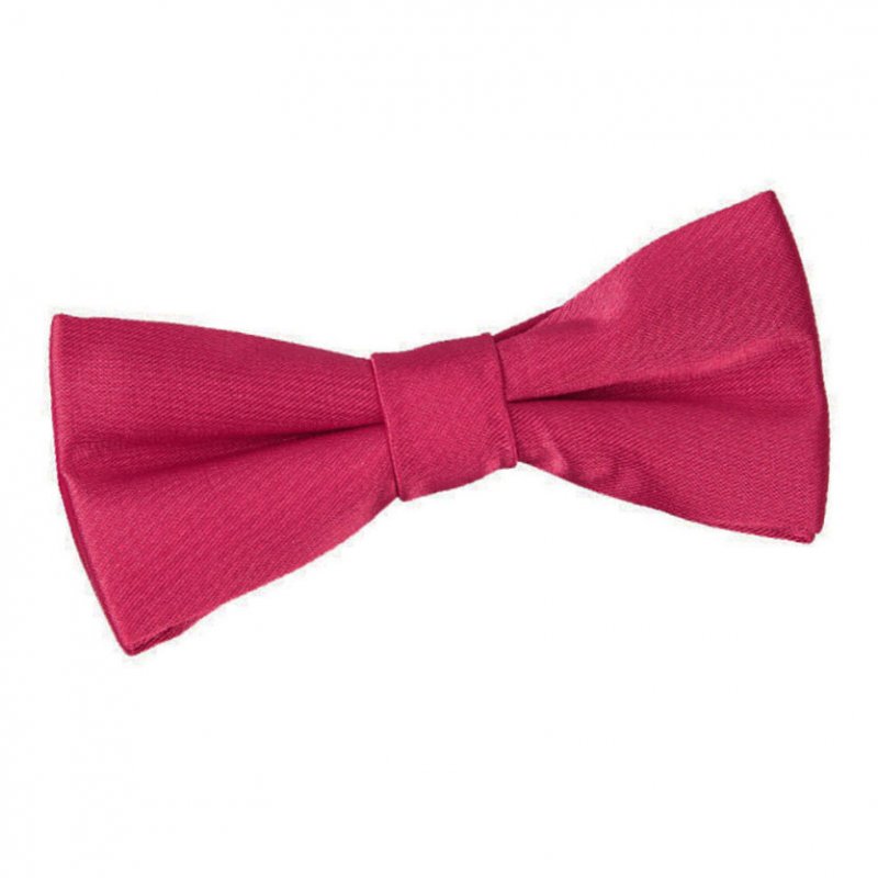 Image 1 of Crimson Red Boys Plain Satin Bow Tie Wedding Neck Bow Tie