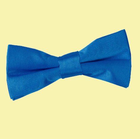 Image 0 of Electric Blue Boys Plain Satin Bow Tie Wedding Neck Bow Tie