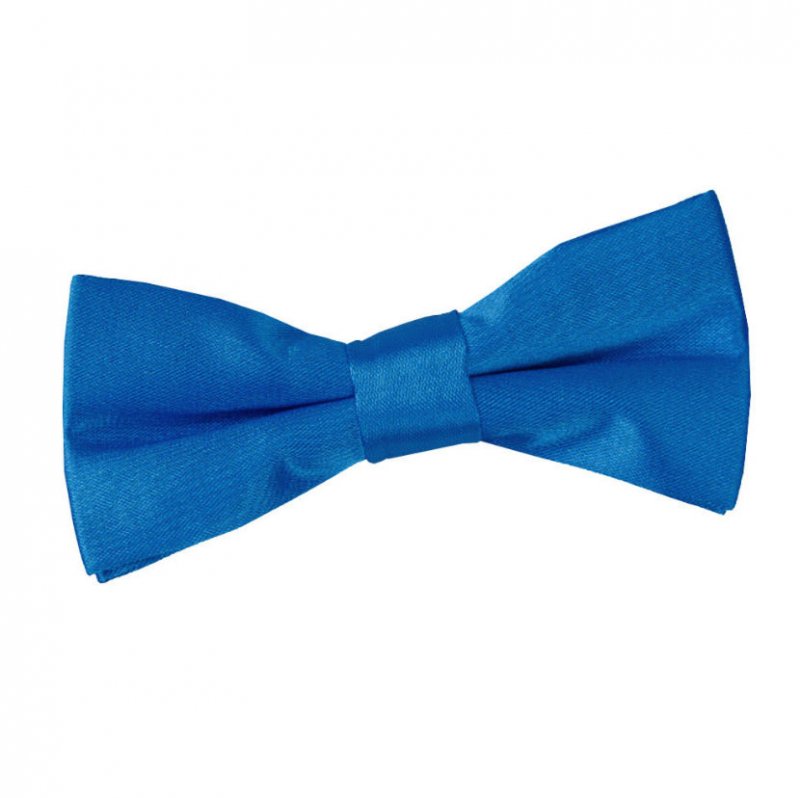 Image 1 of Electric Blue Boys Plain Satin Bow Tie Wedding Neck Bow Tie