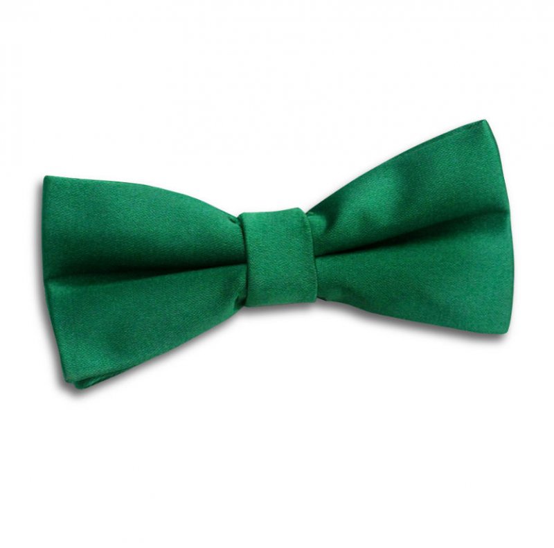 Image 1 of Emerald Green Boys Plain Satin Bow Tie Wedding Neck Bow Tie
