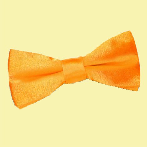 Image 0 of Fluorescent Orange Boys Plain Satin Bow Tie Wedding Neck Bow Tie