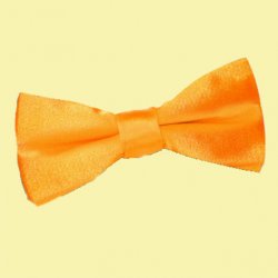 Fluorescent Orange Boys Plain Satin Bow Tie Wedding Neck Bow Tie