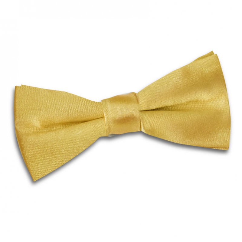 Image 1 of Gold Boys Plain Satin Bow Tie Wedding Neck Bow Tie